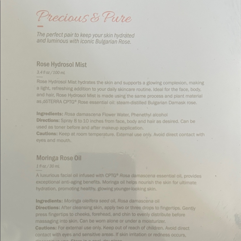 Doterra Precious & Pure Skincare Set